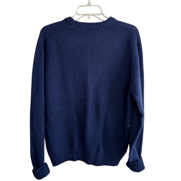 Vintage 80s McGregor Sweater Blue Red Argyle Crewneck Wool Mens Large USA Made - Picture 4 of 12